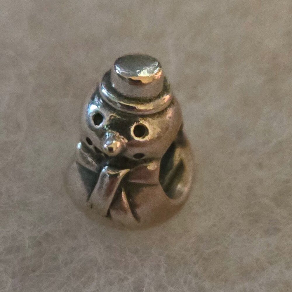 Vintage Sterling Silver Snowman Pandora Charm